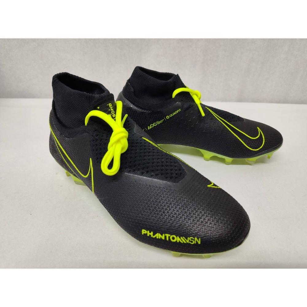 Nike Boys Phantom Vision Elite DF FG Soccer Cleats AO3262-007 Black Volt Sz 4 - Picture 1 of 8